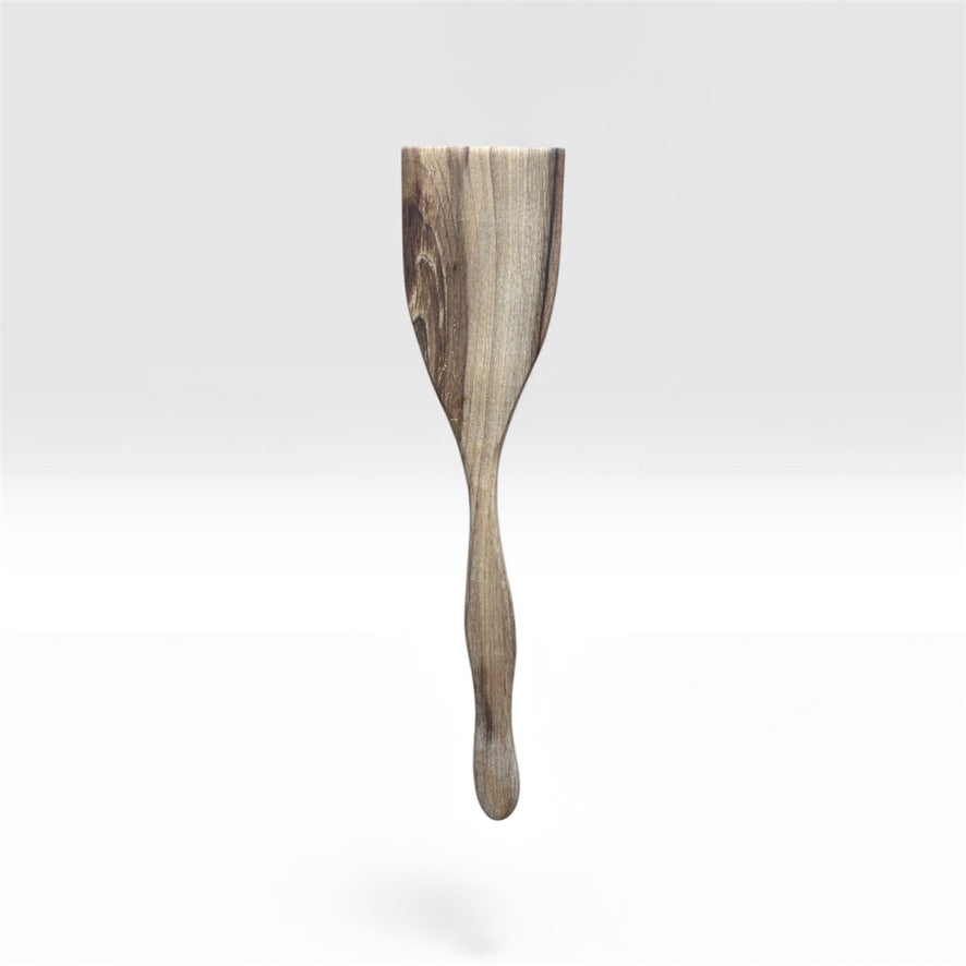 Дървена кухненска шпатула с вълнообразна дръжка