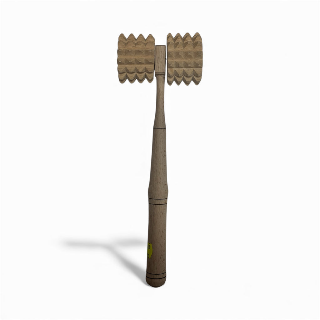 Дървен двоен масажор с дръжка