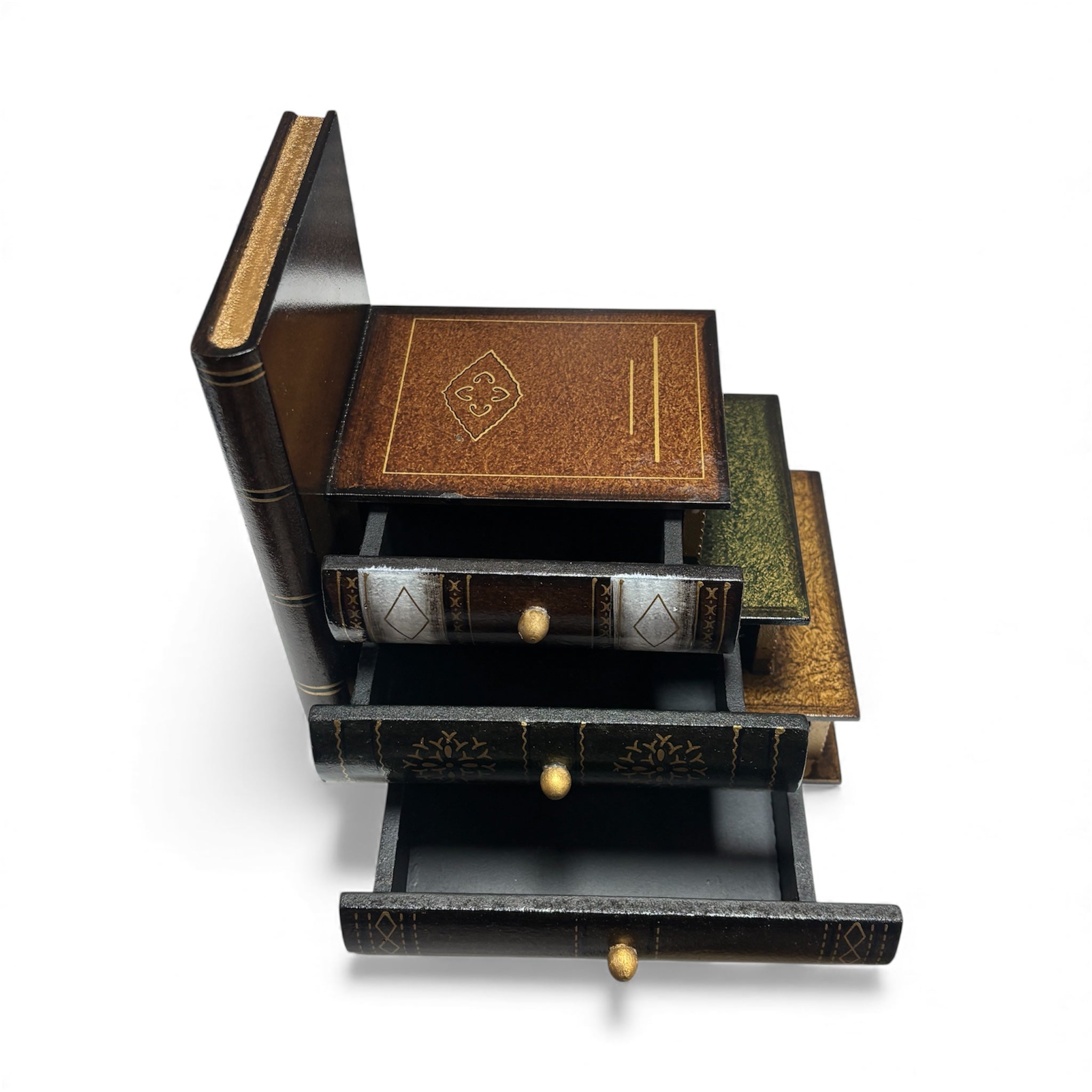 Кутия с чекмеджета във форма на книги