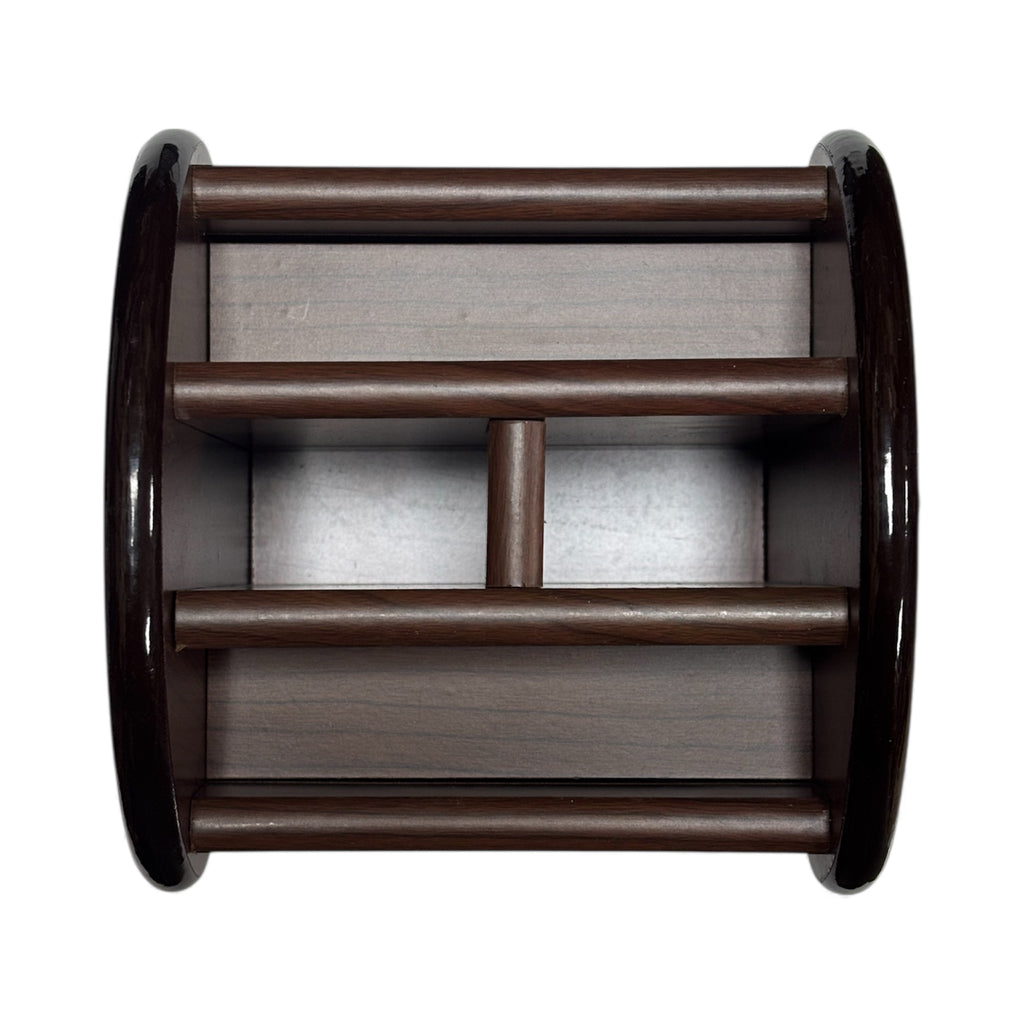 Въртящ се настолен органайзер от дърво