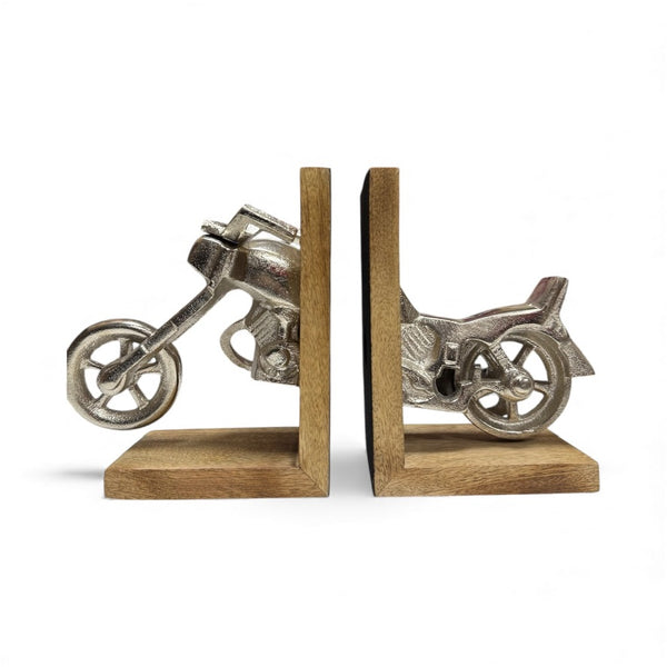 Декоративни държачи за книги – Мотор върху дървена основа