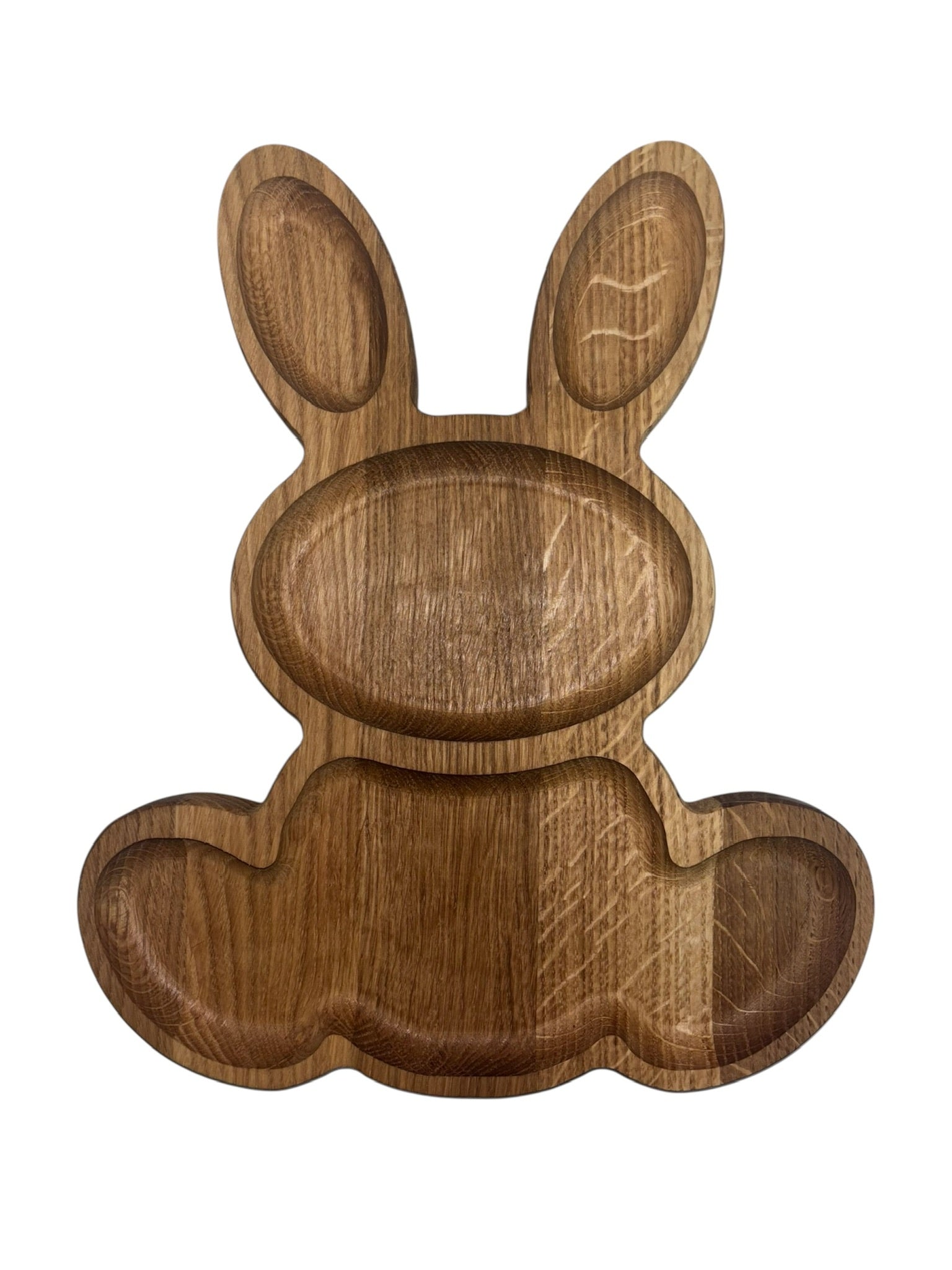 Дървена чиния във форма на зайче
