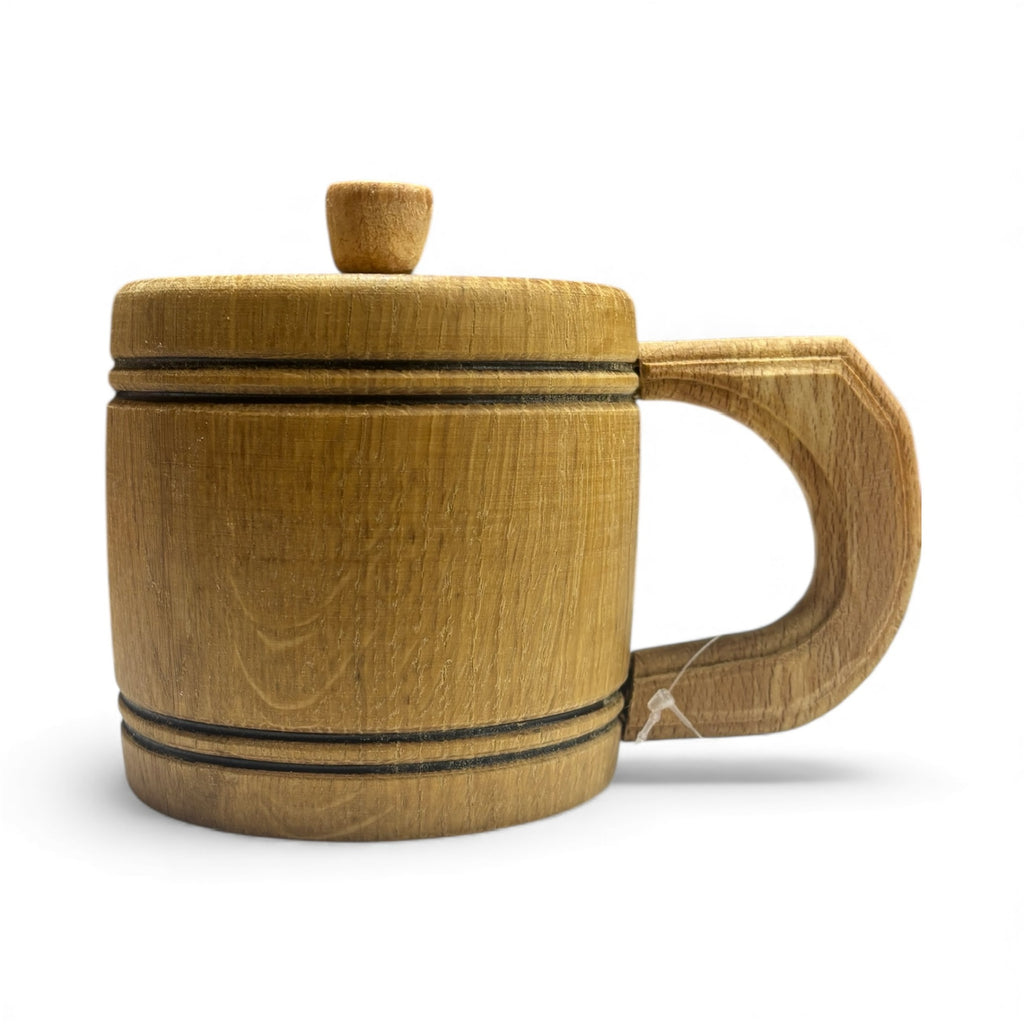 Дървена ръчно изработена кутийка с дръжка – тип „канче“