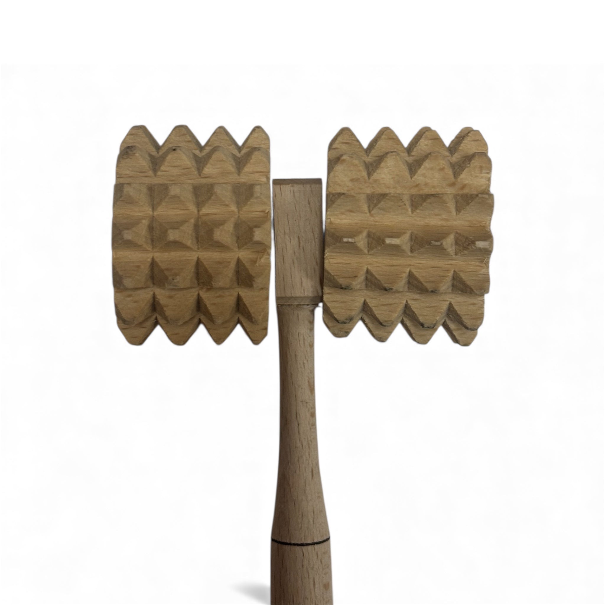 Дървен двоен масажор с дръжка