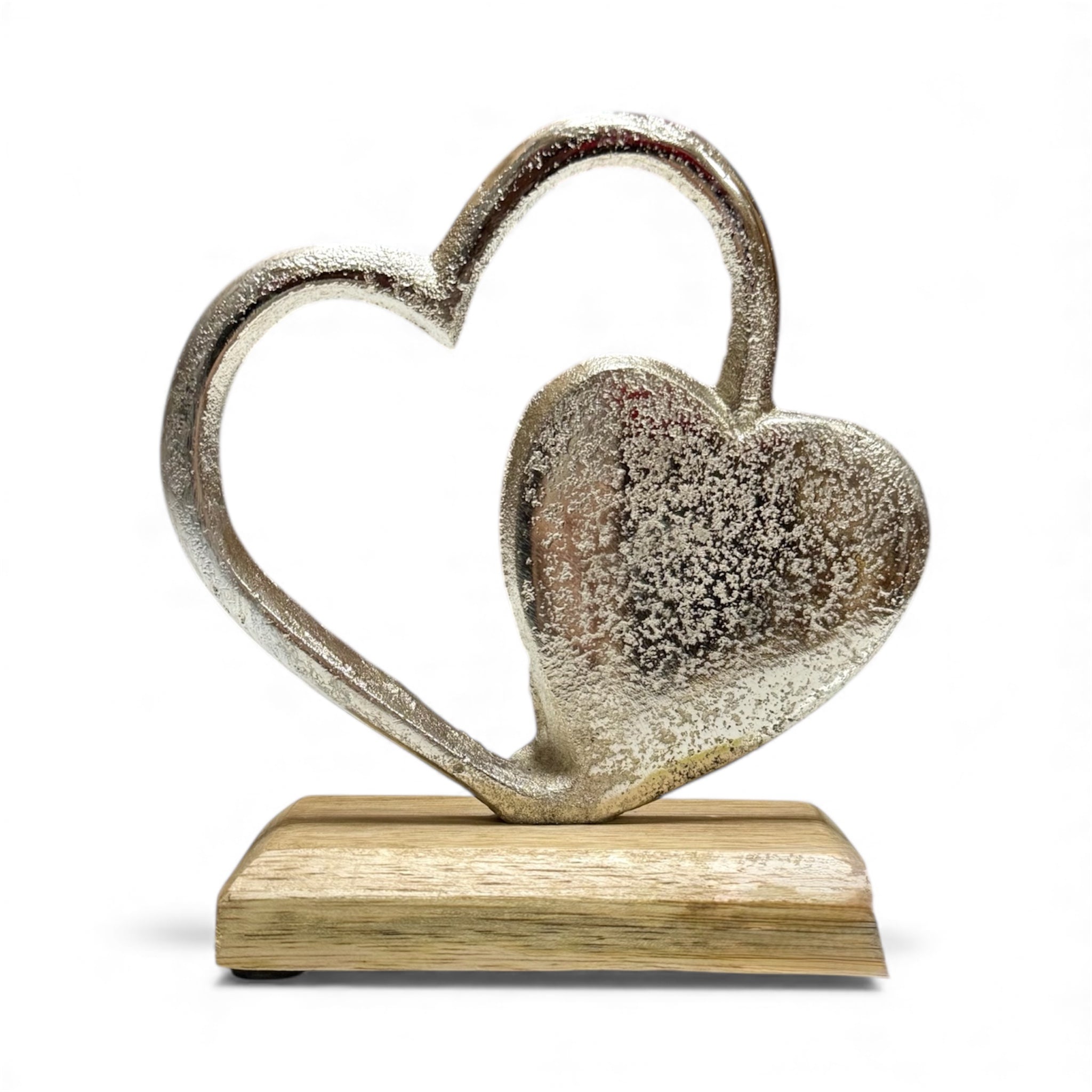 Дървена декорация – Двойни сърца