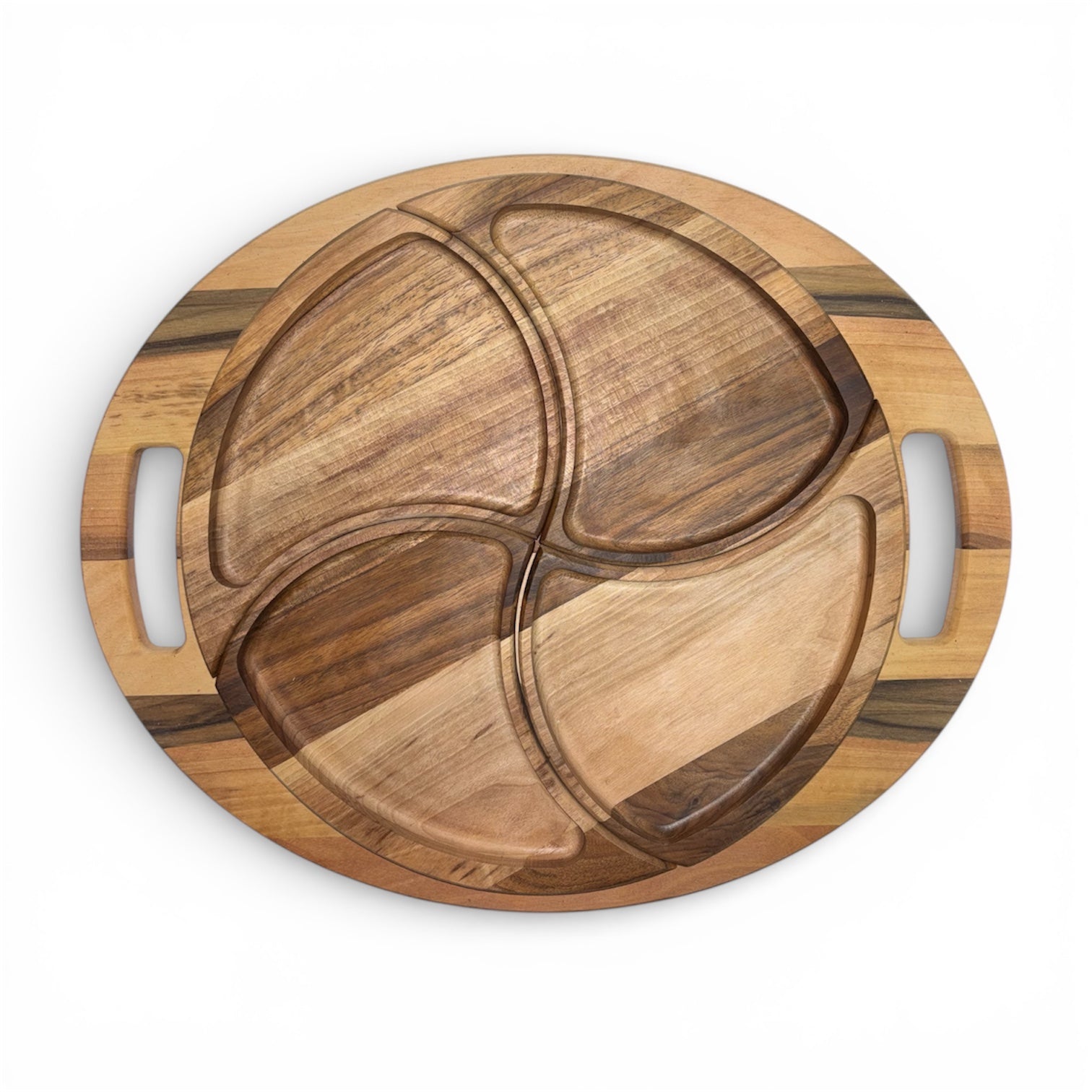 Дървено плато с подвижни секции и дръжки