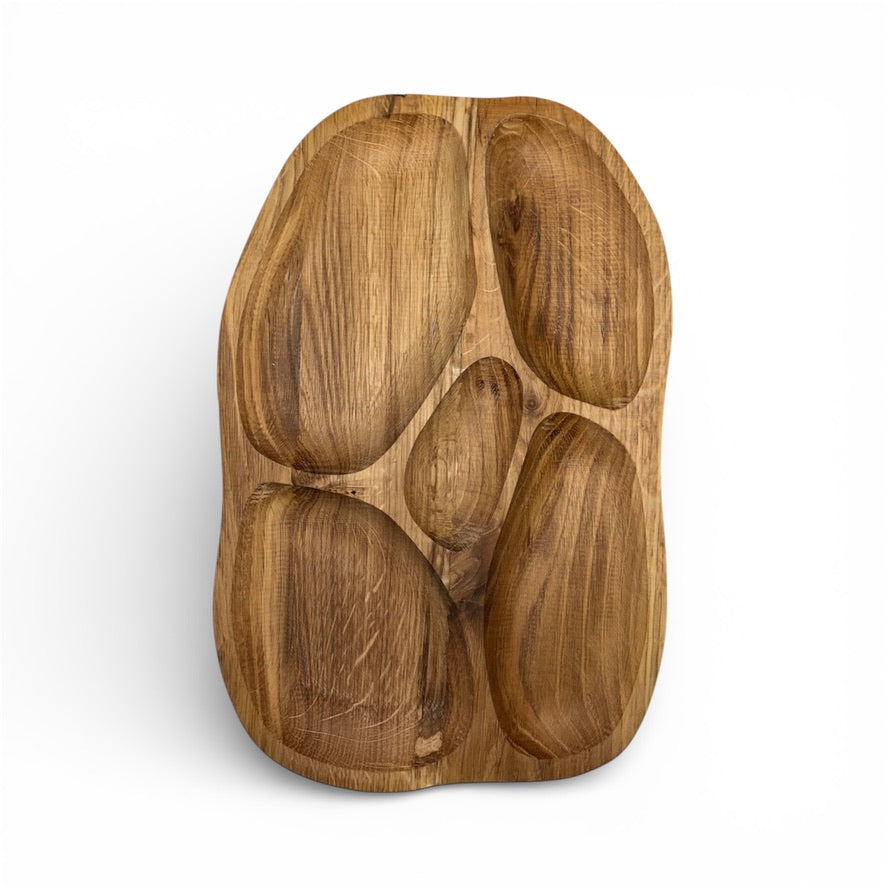 Дървено плато за сервиране с отделения