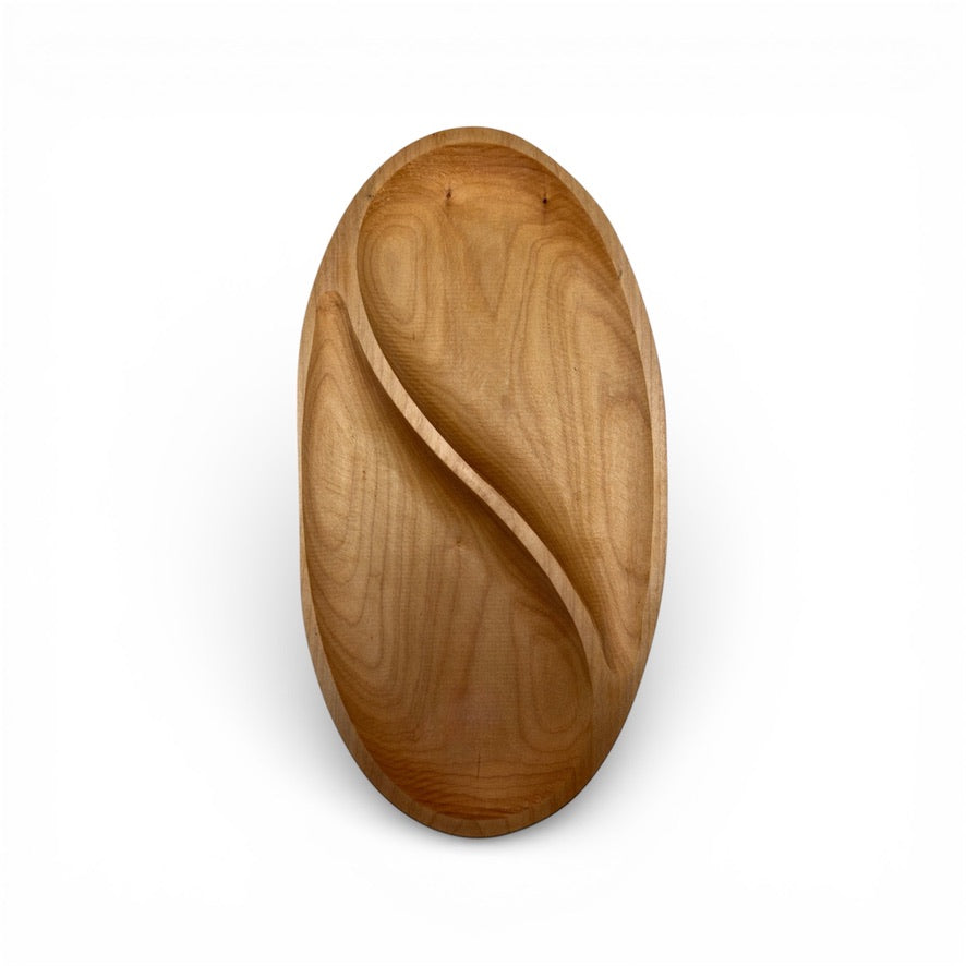 Дървено плато за сервиране с разделител