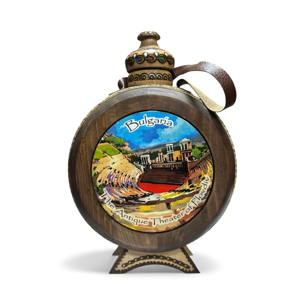 Дървена ръчно изработена бъклица – Plovdiv Landmarks