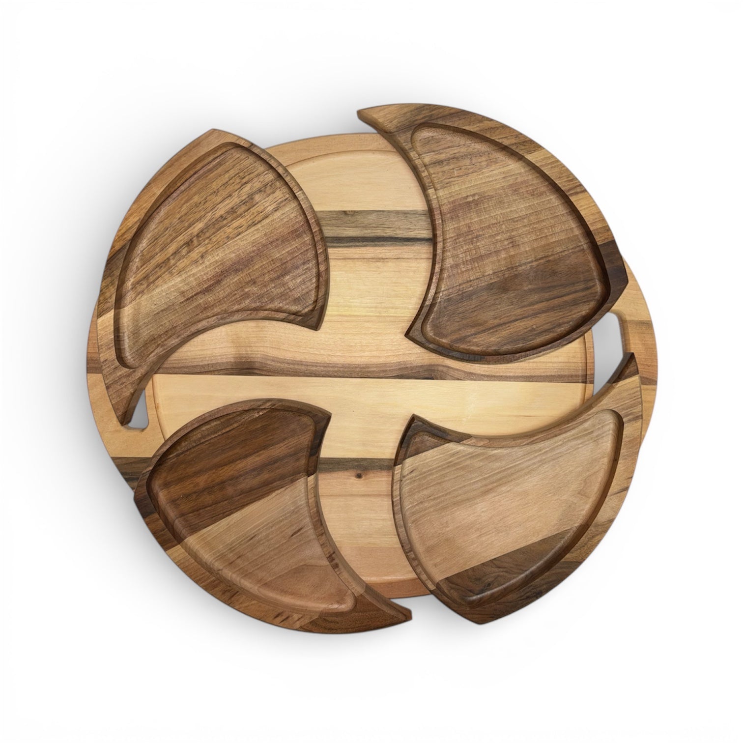 Дървено плато с подвижни секции и дръжки