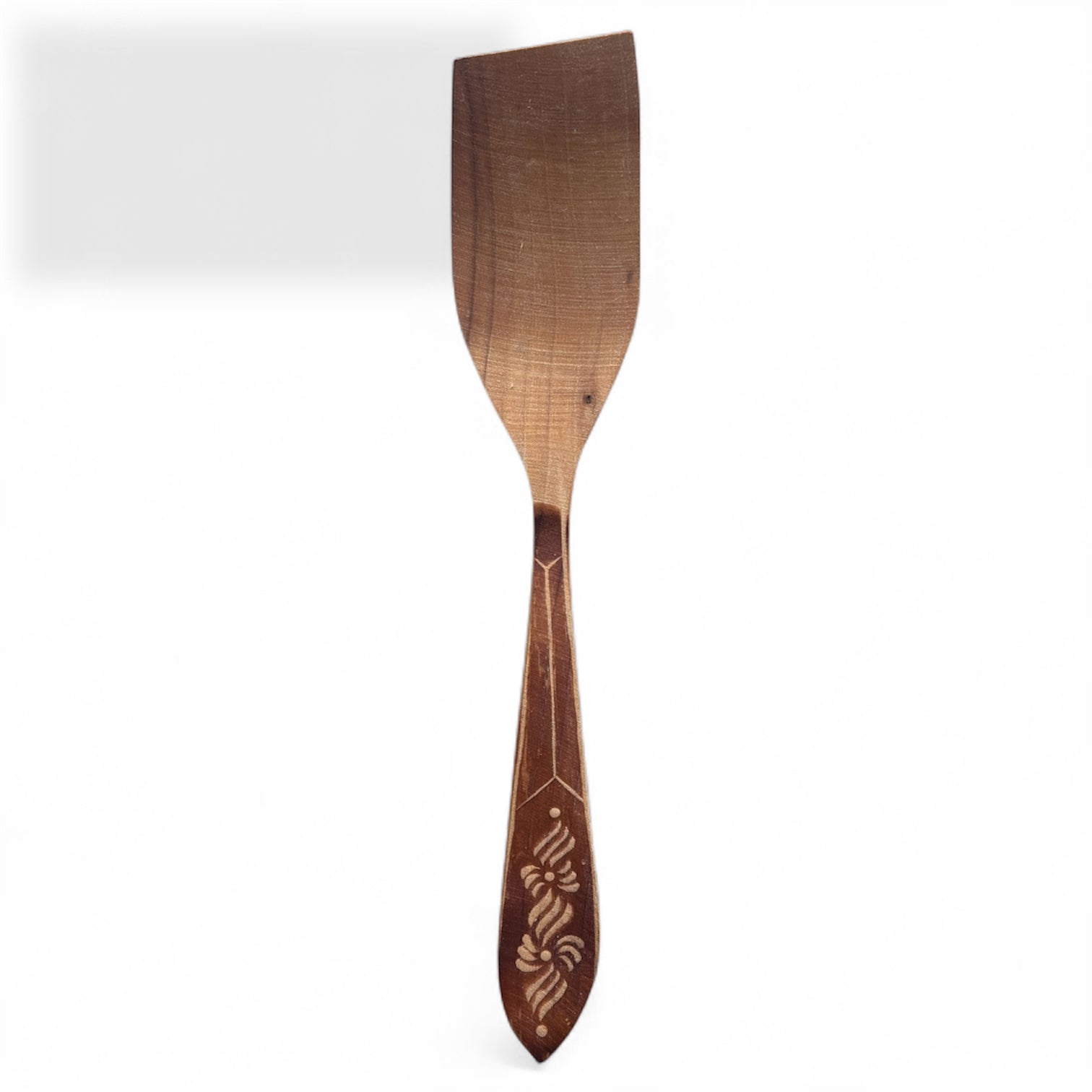 Дървена кухненска шпатула с декорирана дръжка