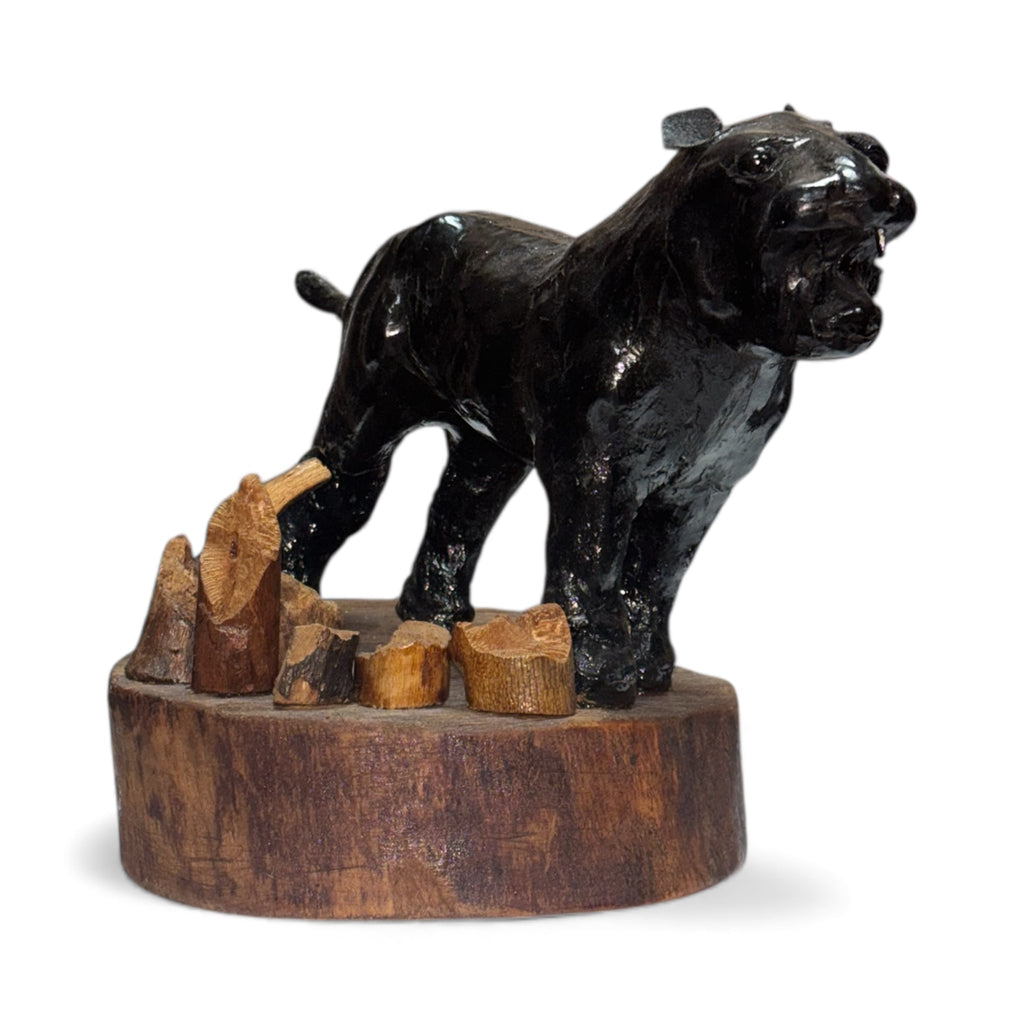 Ръчно изработена дървена фигура – Черна пантера